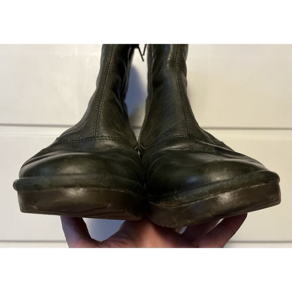Fly London Boots Womens EU 38 US 7.5-8 Green Leather Platform Lug Sole Booties - Picture 3 of 12